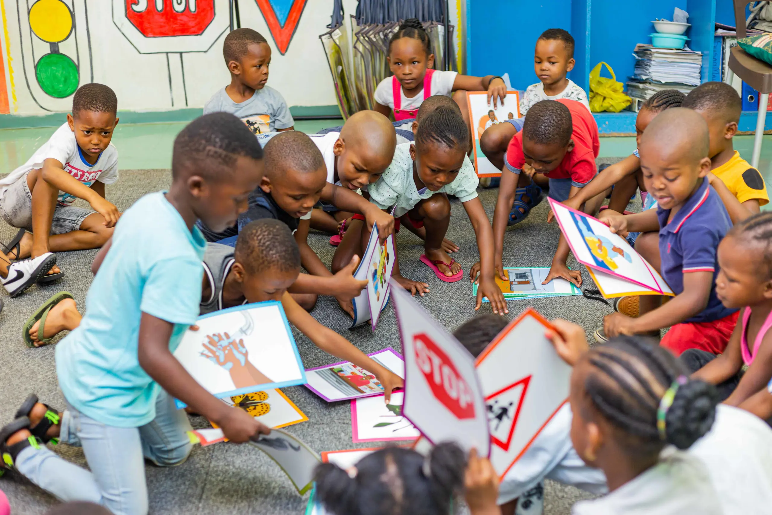 Children in a Takalani Sesame play workshop in South Africa